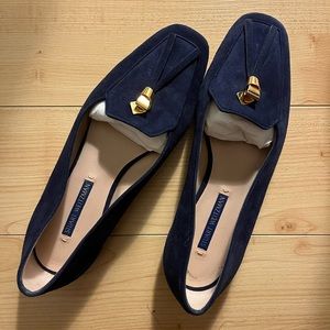 stuart weitzman Loafer Navy size 8 Mint!
